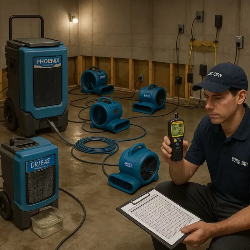 Structural Drying and Dehumidification process in Skippers Corner, NC